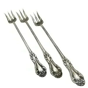 3 Pcs Antique Silver plate Oyster Fork Rogers PAT APR 4.99 Arundel Charcuterie